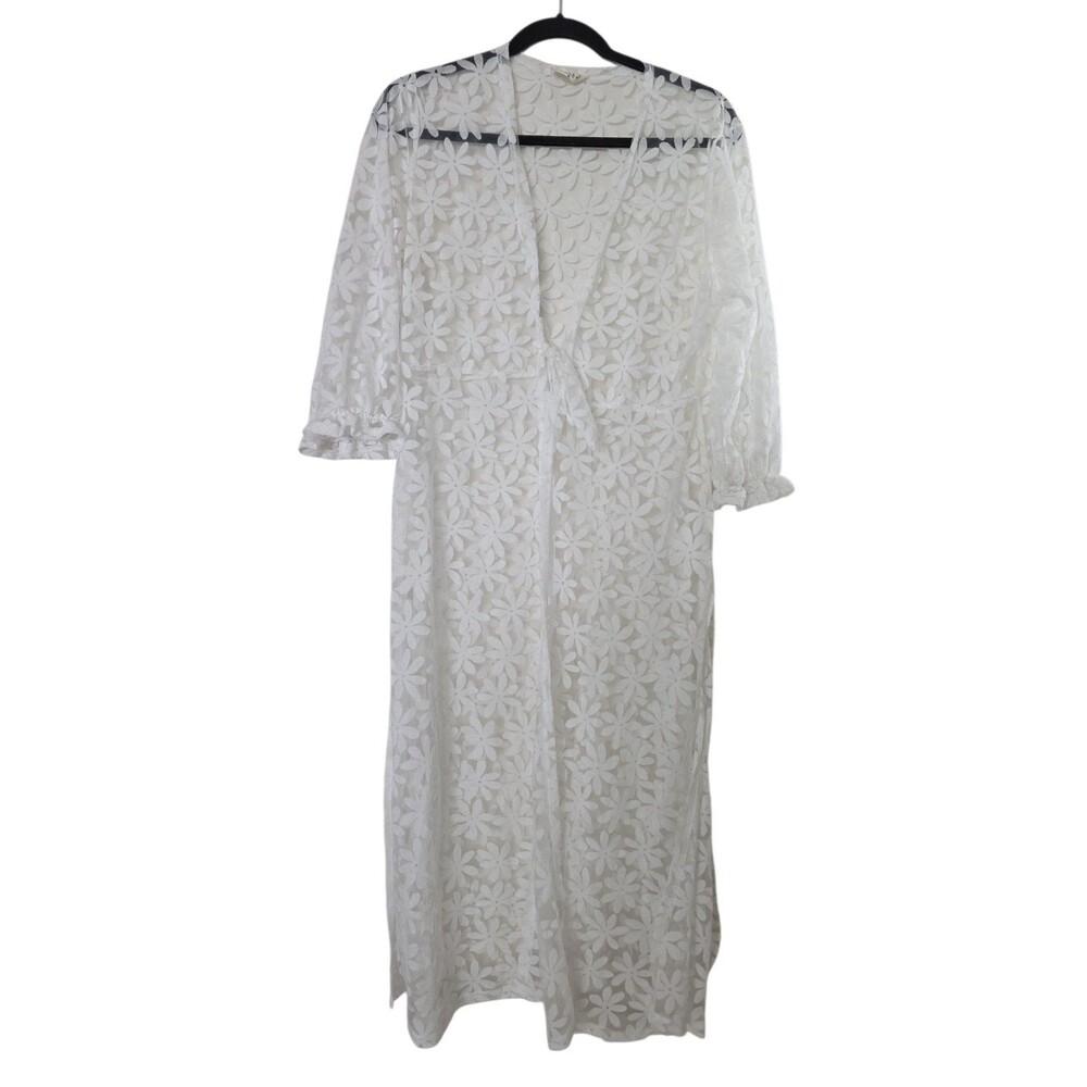 Ember Women's Beach Cover Size XL  See Through Lace Robe